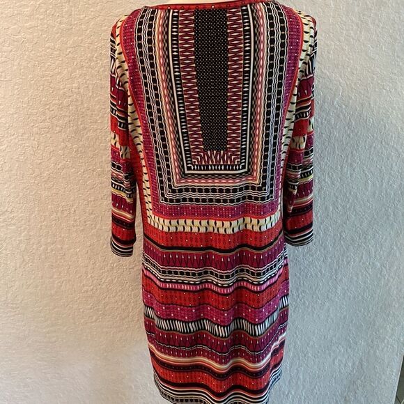 HOST PICKđ„Laundry Shelli Segal Graphic Print DressâSzâLâPink/Red/Purple/Black - Picture 4 of 11